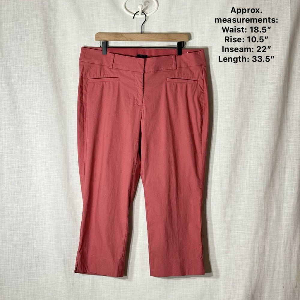 Lane Bryant Allie Pink Coral Capri Pants 18R Stretch Office Career